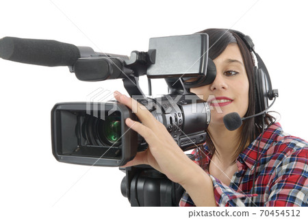 pretty young brunette girl with a professional pretty young brunette girl with a professional 70454512