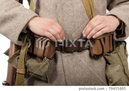detail of military equipment of soviet soldier 70455805