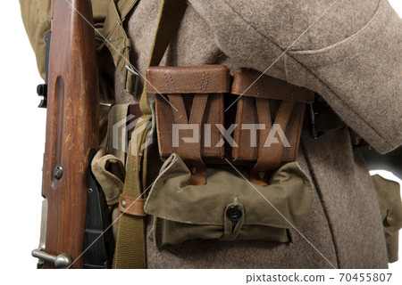 detail of military equipment of soviet soldier 70455807