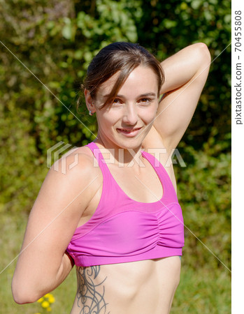 Fitness woman doing exercise Fitness woman doing exercise 70455808