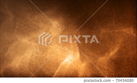 Gold color digital particles wave flow Or diffuse by the wind of the sand. Abstract technology background concept 70456080