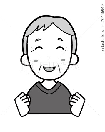 An old man who looks happy with a smile - Stock Illustration [70456949 ...