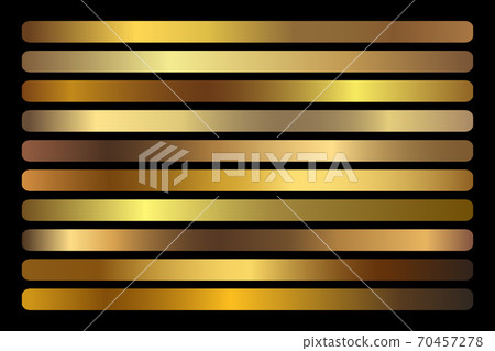 Gold Gradient vector set. Shiny, elegant golden, bronze, copper gradation colors Gold Gradient vector set. Shiny, elegant golden, bronze, copper gradation colors 70457278