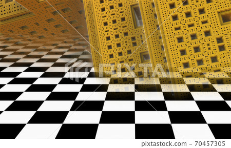 3d illustration of abstract geometric composition ,digital art works. 70457305