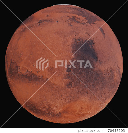 Planet Mars. Isolated on black background 70458203