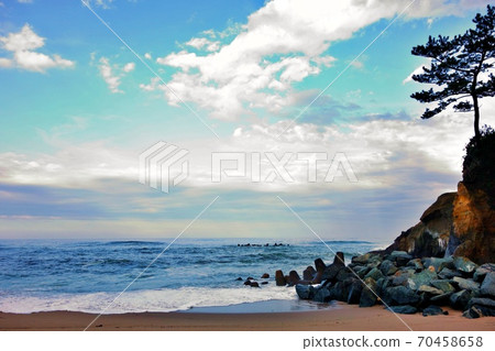 Scenery of Unomisaki, Juo-cho, Ibaraki, Japan 1 Ishihama Beach 70458658