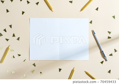 Greeting New Year card with decoration. 70459433