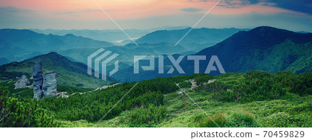 Mountain sunrise panorama 70459829