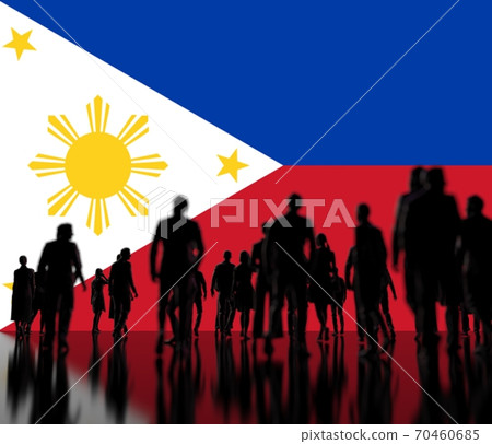 Anonymous people on the flag of Philippines background. 3d rendering 70460685