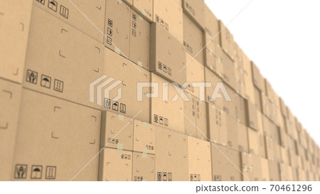 Cardboard boxes stacks. Warehouse logistics, recycled packaging or delivery concepts. 3d rendering Cardboard boxes stacks. Warehouse logistics, recycled packaging or delivery concepts. 3d rendering 70461296