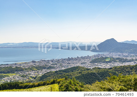 Beppu City, Oita Prefecture The cityscape of Beppu seen from the Jumonji Viewpoint 70461493