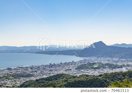 Beppu City, Oita Prefecture The cityscape of Beppu seen from the Jumonji Viewpoint 70461513