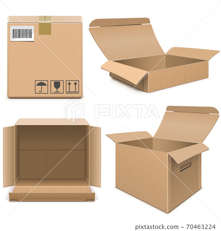 Vector Empty Carton Boxes Vector Empty Carton Boxes 70463224