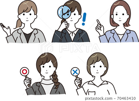 A woman who gives various guidance 70463410