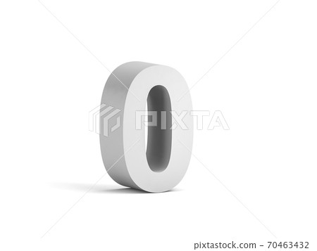 White bold digit 0 isolated on white background White bold digit 0 isolated on white background 70463432