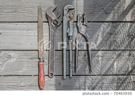 Regular plumbing tool kit, adjustable wrench, file and pliers 70463938
