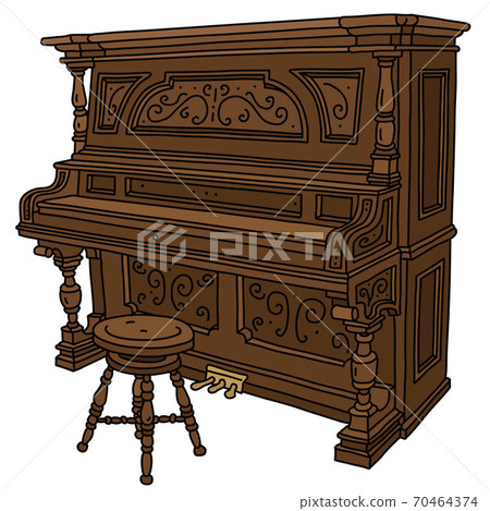 The old pianino with a chair 70464374