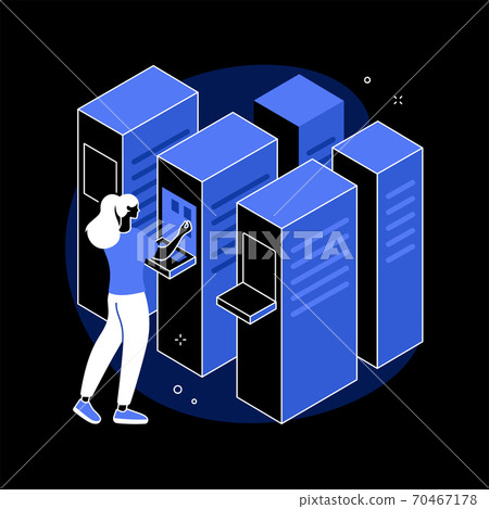 Data center abstract concept vector illustration. 70467178