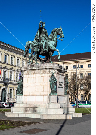 Equestrian statue of Ludwig I of Bavaria at Odeonsplatz, Munich, Germany 70468209
