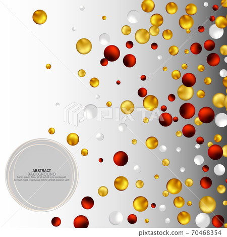 Golden, red and white decorative balls. Abstract vector illustration. Golden, red and white decorative balls. Abstract vector illustration. 70468354