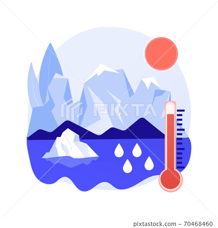 Melting glaciers abstract concept vector illustration. Melting glaciers abstract concept vector illustration. 70468460