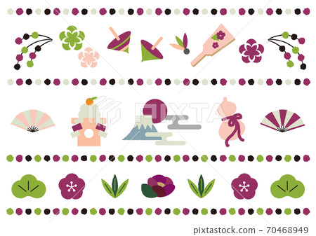 New Year's card motif illustration set 70468949