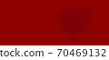Valentine's day greeting card. Red heart on red background. Space for text 70469132