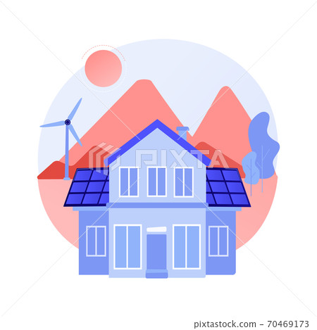 Eco house abstract concept vector illustration. - Stock Illustration ...