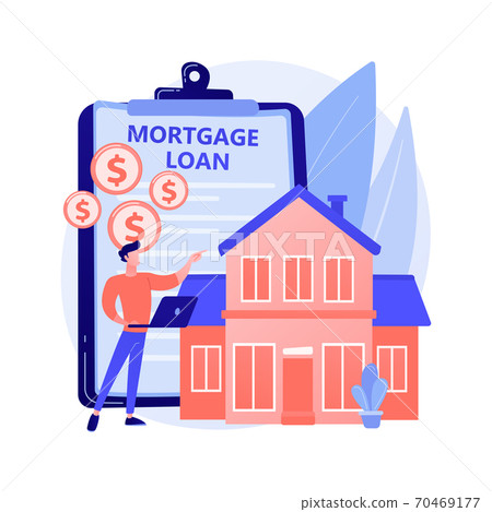 Mortgage loan abstract concept vector... - Stock Illustration [70469177
