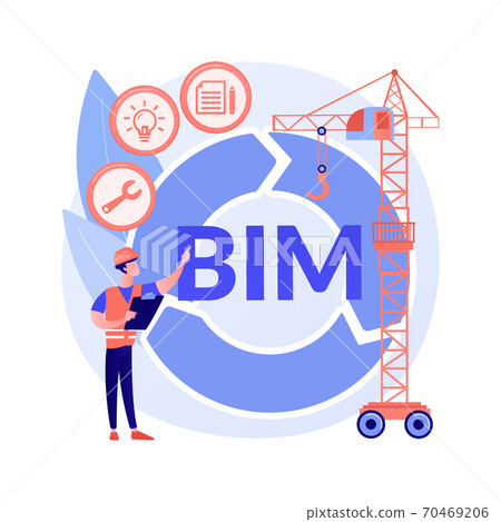 Building information modeling abstract concept vector illustration. 70469206