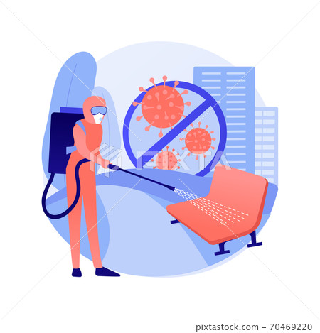 Public place sanitizing abstract concept vector illustration. 70469220