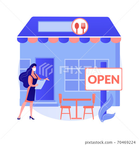 Restaurants reopening abstract concept vector illustration. 70469224