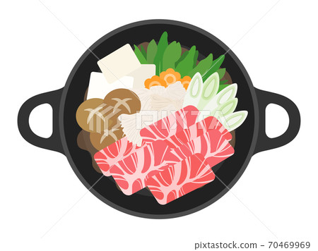 Illustration of sukiyaki pot Illustration of sukiyaki pot 70469969