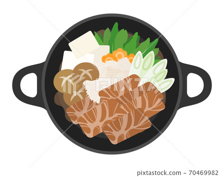 Illustration of sukiyaki pot 70469982