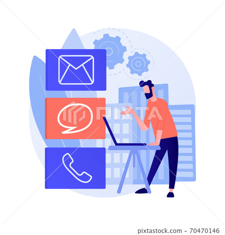 Contact center abstract concept vector illustration. 70470146