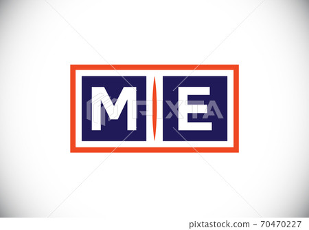M E letter sign symbol. Initial Letter M E Logo Design Vector Template. Monogram logo 70470227