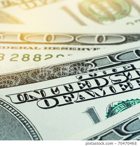 National currency of the USA. American currency. US dollar close-up. 70470468