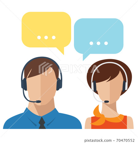 Telecom operators professions avatars for computer operators male and female avatars. 70470552
