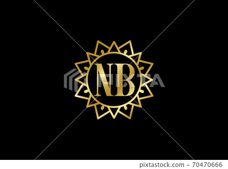 Elegant Line Art Initial Letter NB Logo. This Logo Incorporate With Two  Creative Letters In The Creative Way. It Will Be Suitable For Which Company  Or Brand Name Starts Those Initial Letters.