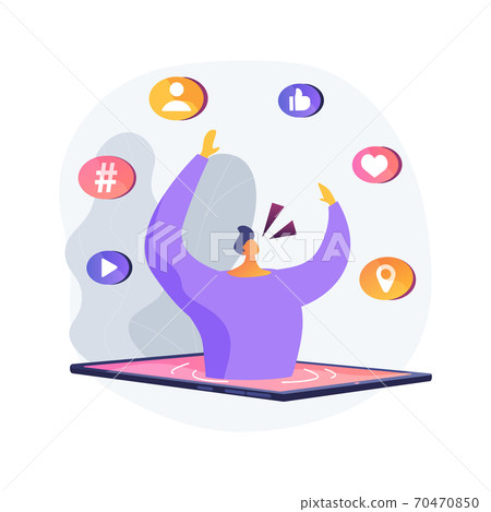 Smartphone addiction abstract concept vector illustration. Smartphone addiction abstract concept vector illustration. 70470850
