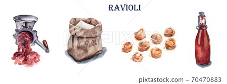 A close up of food. illustration products and kitchen accessories A close up of food. illustration products and kitchen accessories 70470883