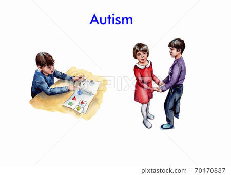 illustration on the topic of autism syndrome, autism is not a disease.Inclusion. ABA therapy illustration on the topic of autism syndrome, autism is not a disease.Inclusion. ABA therapy 70470887