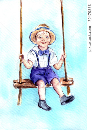 Illustration of a vintage image of a child 70470888