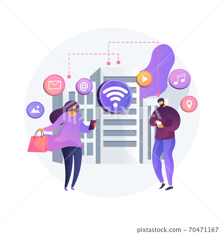 Connected living abstract concept vector illustration. 70471167