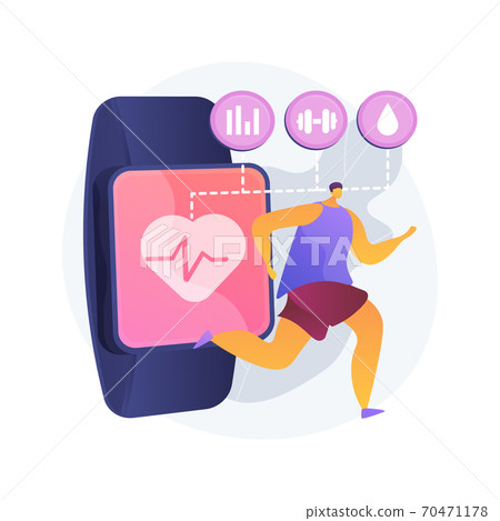 Healthcare trackers wearables and sensors abstract concept vector illustration. 70471178