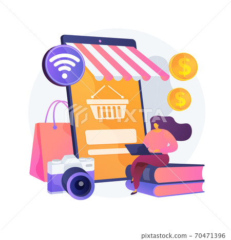 Online flea market abstract concept vector illustration. 70471396