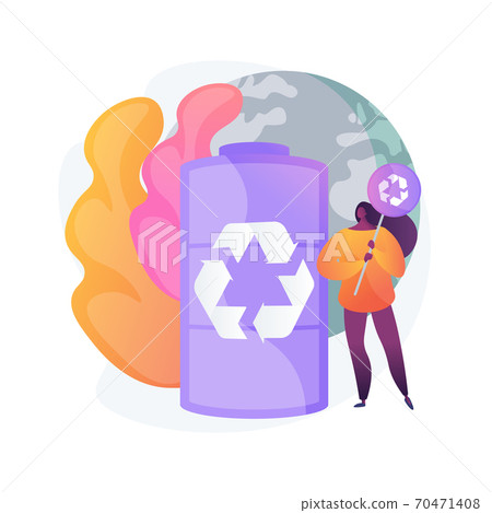 Battery recycling abstract concept vector illustration. 70471408