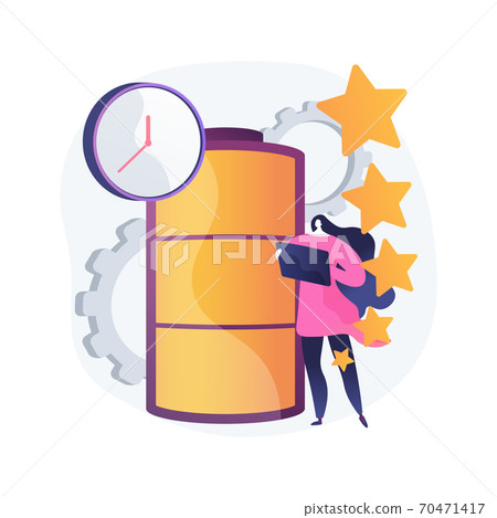 Battery runtime abstract concept vector illustration. 70471417