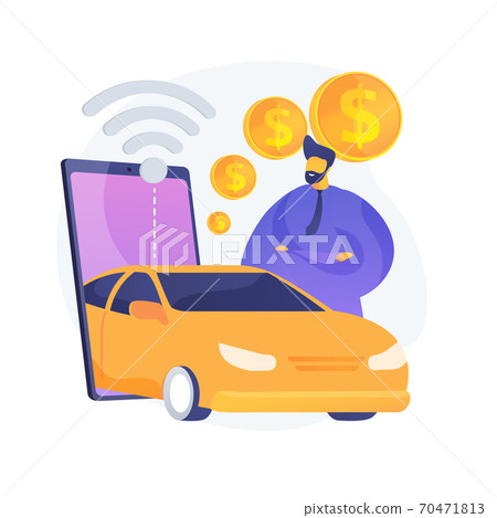 In vehicle payments abstract concept vector illustration. 70471813