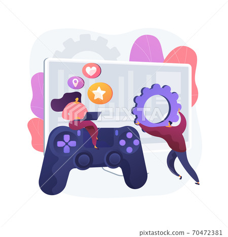 Computer games development abstract concept vector illustration. 70472381